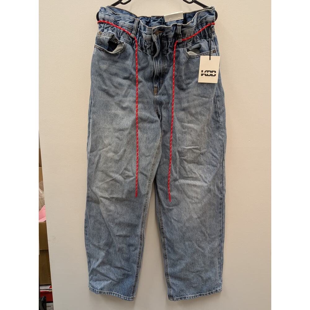 Copied - KBB By Kahlana Womens Paperbag Waist Jeans Size 14 Light Wash Denim